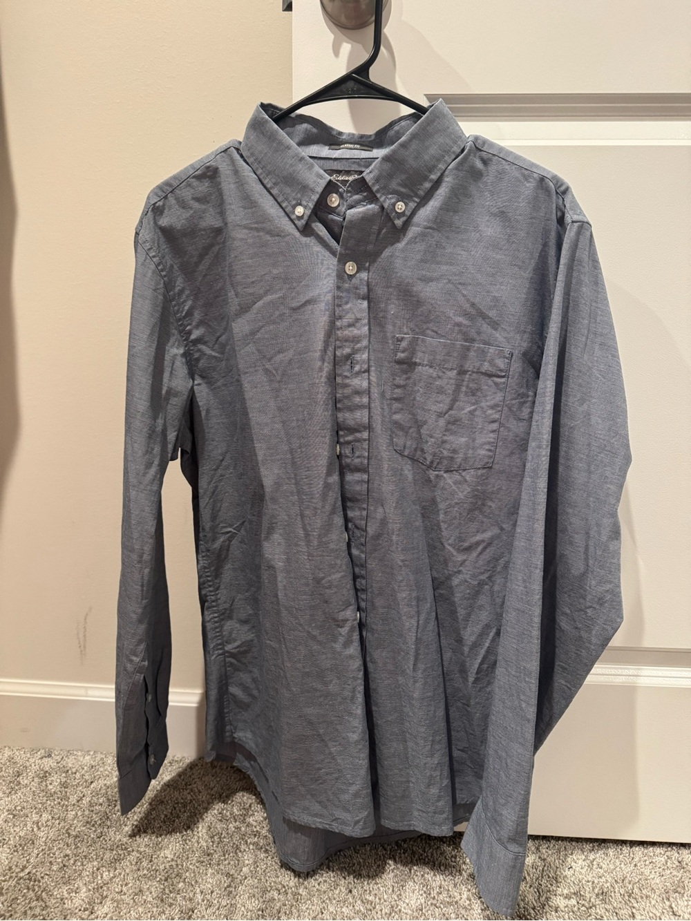 Eddie Bauer Slate Blue Button-Down Shirt